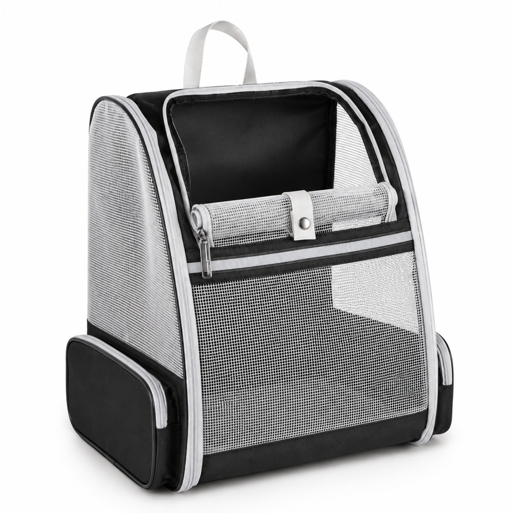 Sac à dos de transport respirant pour chat, coloris noir